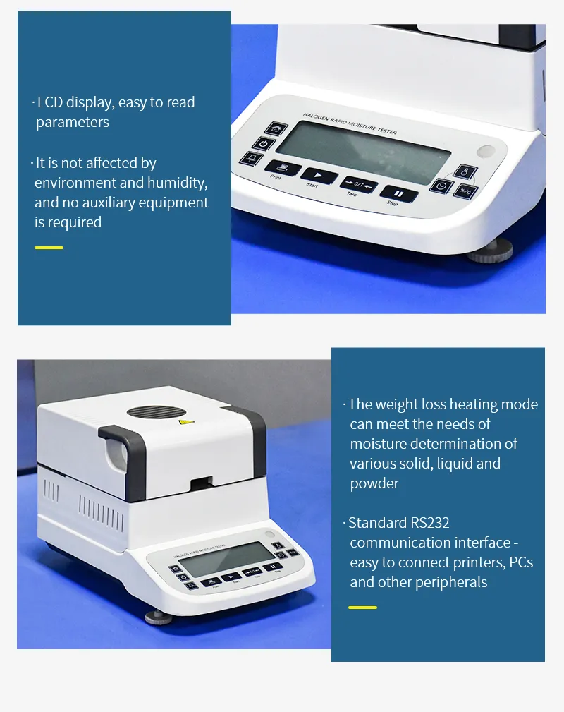Nấm đậu phộng hạt nhanh Halogen độ ẩm Tester Analyzer cho phòng thí nghiệm 1